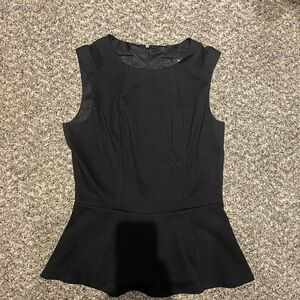 Black Mesh Cutoff Top